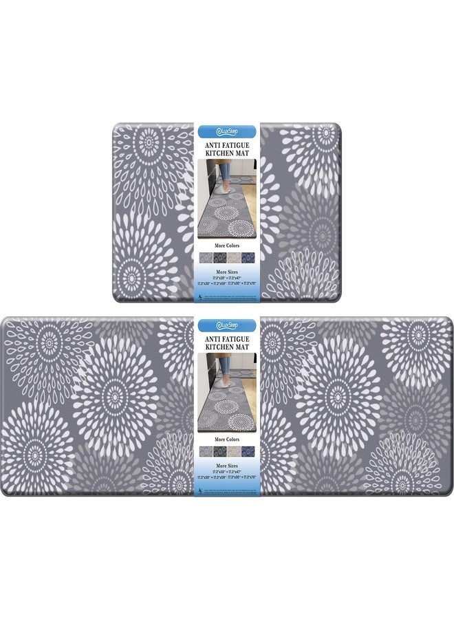 LuxStep Kitchen Mats for Floor,Cushioned Rug Anti-Fatigue Mats for Kitchen Decor Accessories,Waterproof Non-Slip Mats and Rugs Set for Office,Floor,Laundry 17.3"×30"+17.3"×59",Grey - Image 1