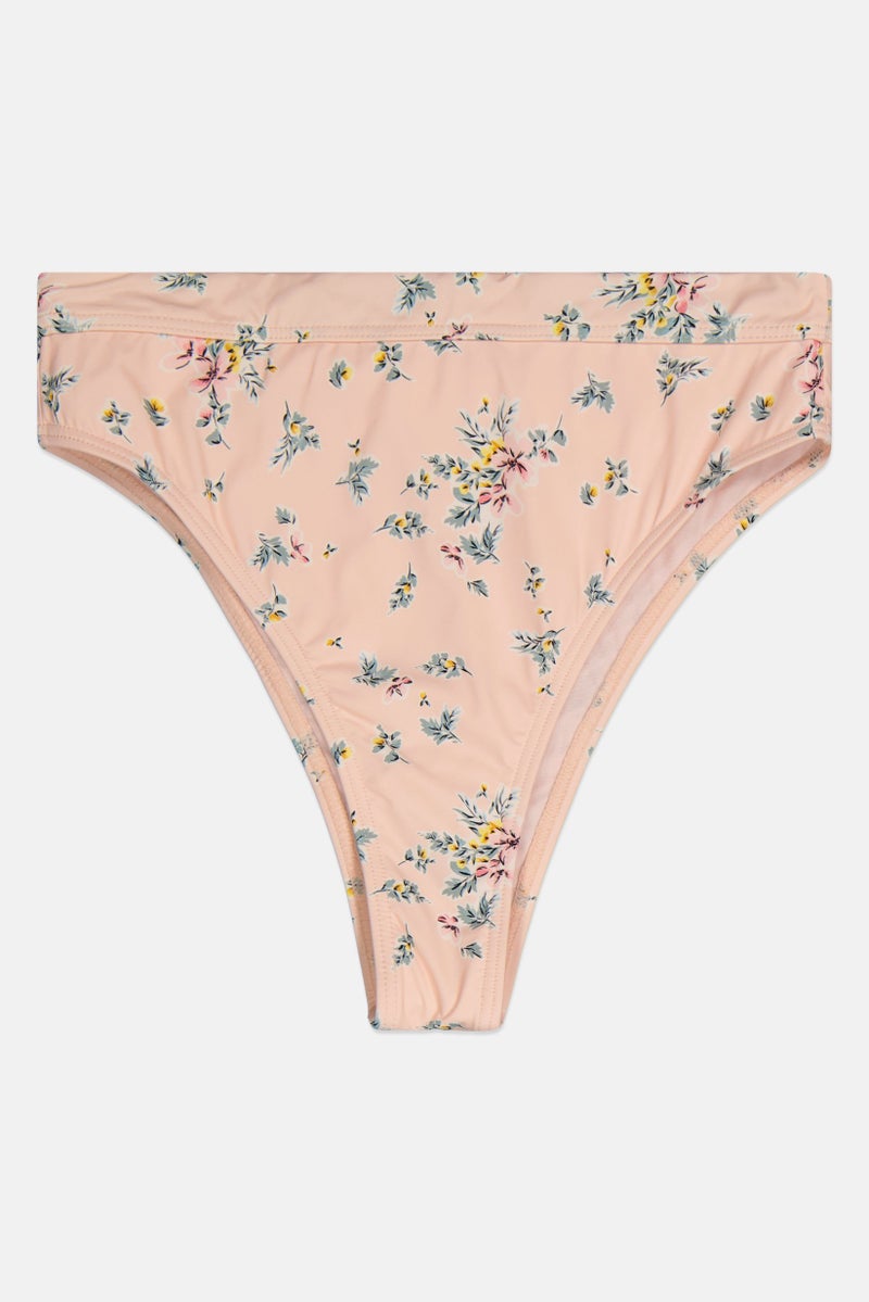 Billabong Women Allover Print Bikini Bottom, Peach Combo  - Image 1