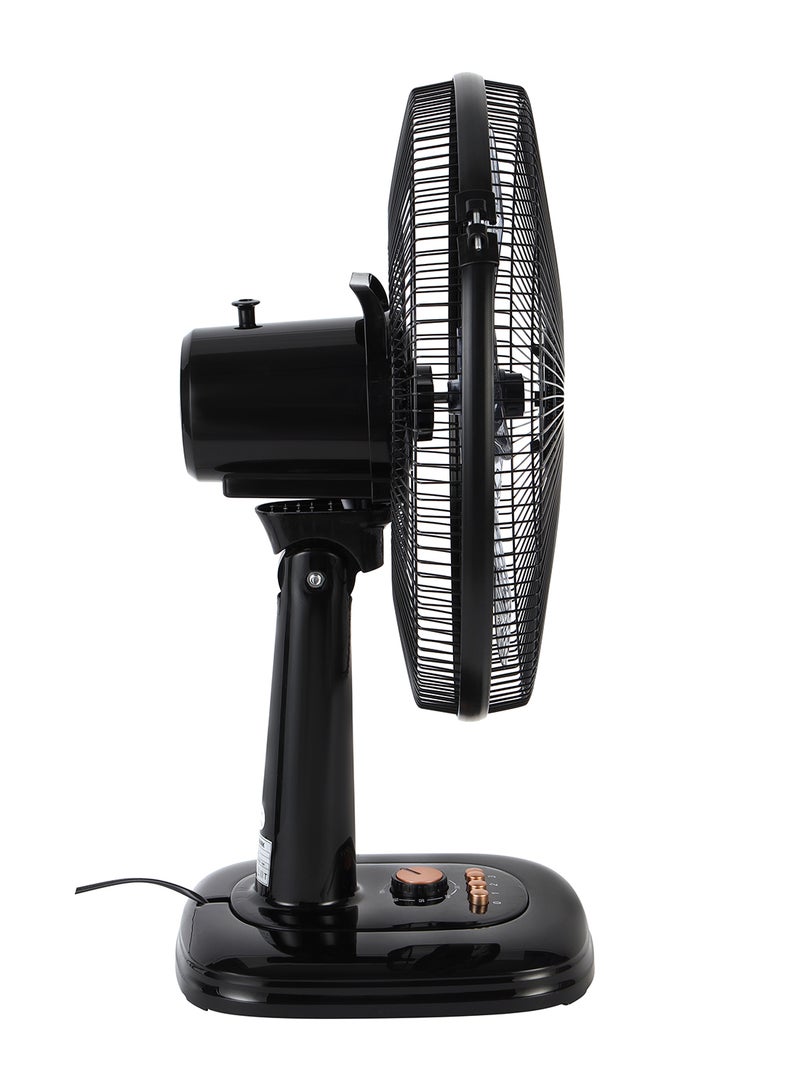 Olsenmark 16 Inch Table Fan with 3 Speed Control, Powerful Super Quiet Motor, Wide Range Oscillation, Poly Coated Safety Grill & High Air Flow 70 W OMF1699F Black - Image 2