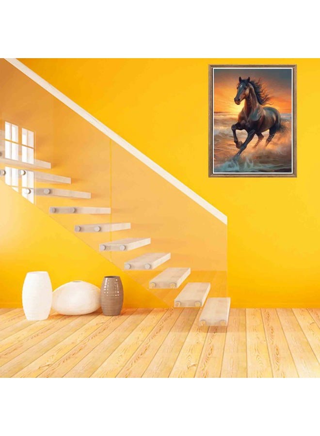Bimkole 5D Diamond Painting Kits Brown Horse, Full Drill Animals DIY Rhinestone Embroidery Set Paint with Diamonds Art by Number Kits Cross Stitch Home Wall Craft Decoration 12X16 inch - Image 3