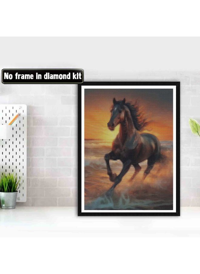 Bimkole 5D Diamond Painting Kits Brown Horse, Full Drill Animals DIY Rhinestone Embroidery Set Paint with Diamonds Art by Number Kits Cross Stitch Home Wall Craft Decoration 12X16 inch - Image 2
