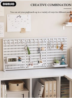 DUNISO 3 Pack Wall Hanging Storage Vertical Hanging Pegboard Wall Organizer With 3 Pegboards and 20 Accessories For Home Office(Black)  - Image 2