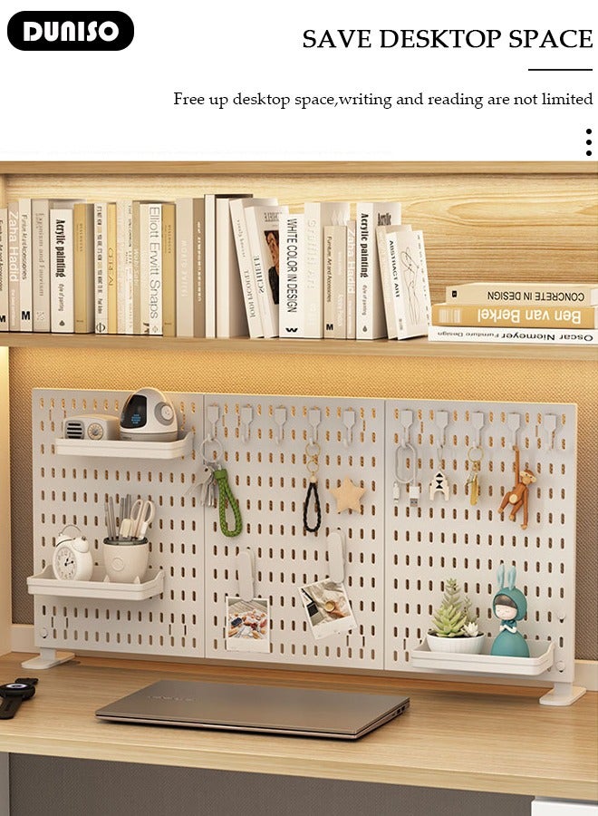 DUNISO 3 Pack Wall Hanging Storage Vertical Hanging Pegboard Wall Organizer With 3 Pegboards and 20 Accessories For Home Office - Image 3