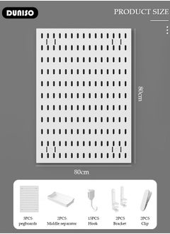 DUNISO 3 Pack Wall Hanging Storage Vertical Hanging Pegboard Wall Organizer With 3 Pegboards and 20 Accessories For Home Office(Black)  - Image 4