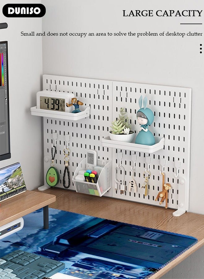 DUNISO 3 Pack Wall Hanging Storage Vertical Hanging Pegboard Wall Organizer With 3 Pegboards and 20 Accessories For Home Office - Image 5
