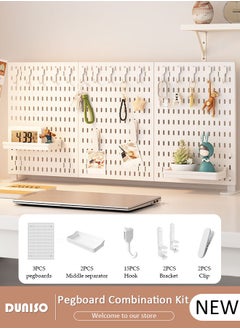 DUNISO 3 Pack Wall Hanging Storage Vertical Hanging Pegboard Wall Organizer With 3 Pegboards and 20 Accessories For Home Office(Black)  - Image 1