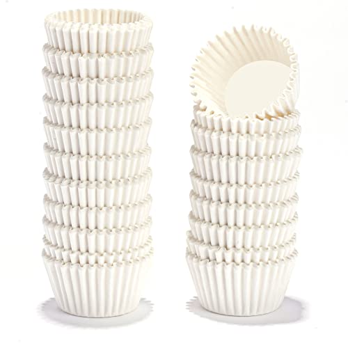 NUOMI 1 Inch Paper Muffin Liners Super Mini Baking Cups Cupcake Liners 1000 Pcs Treat Cups for Weddings Birthday Baby Shower White