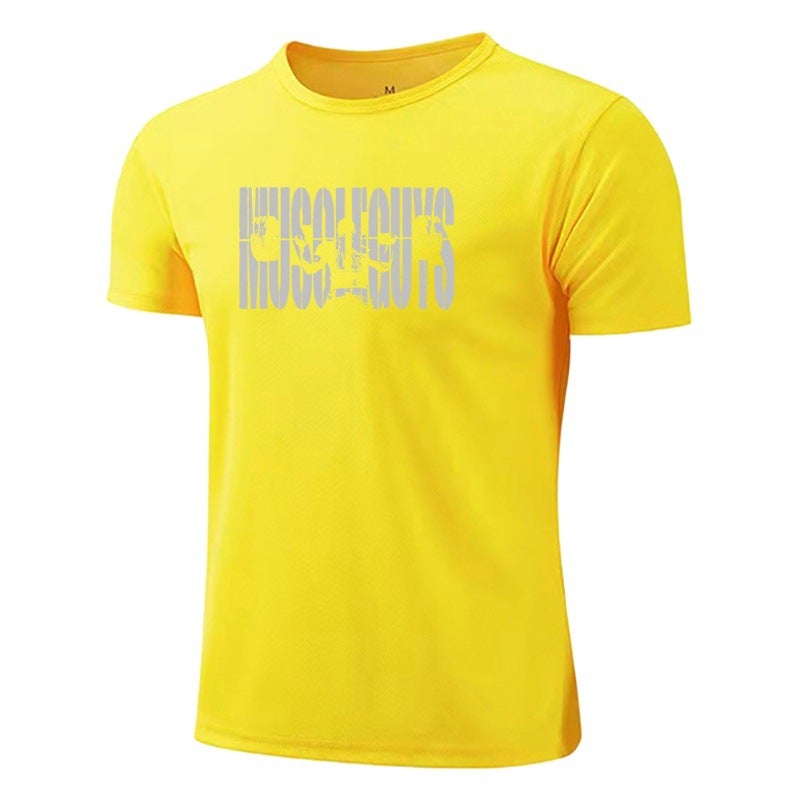Fitness short-sleeved men''s sweat-absorbent breathable summer trendy running basketball training quick-drying T-shirt sports bottoming shirt men - Image 2