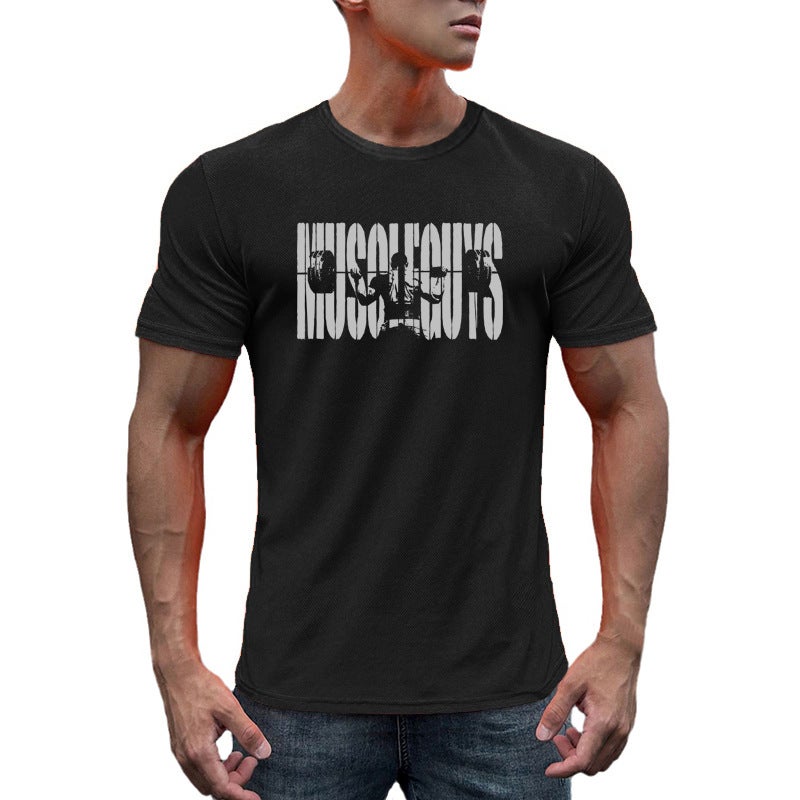 Fitness short-sleeved men''s sweat-absorbent breathable summer trendy running basketball training quick-drying T-shirt sports bottoming shirt men - Image 3