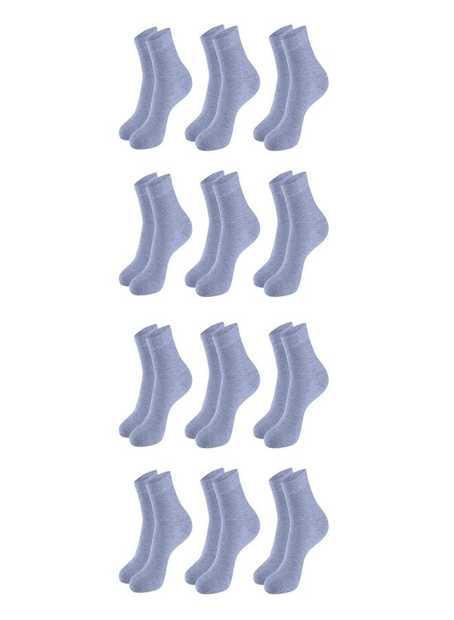 MUKHAKSH (Pack of 12 Pairs = 24 Socks Boys Cotton Lycra Grey Ankle Length Socks