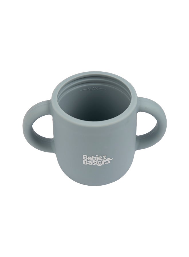 بابيز_بيسك كوب سيليكون للأطفال الأساسيين من المرحلة الأولى مع فوهة ومقابض للأطفال - أزرق - Image 5