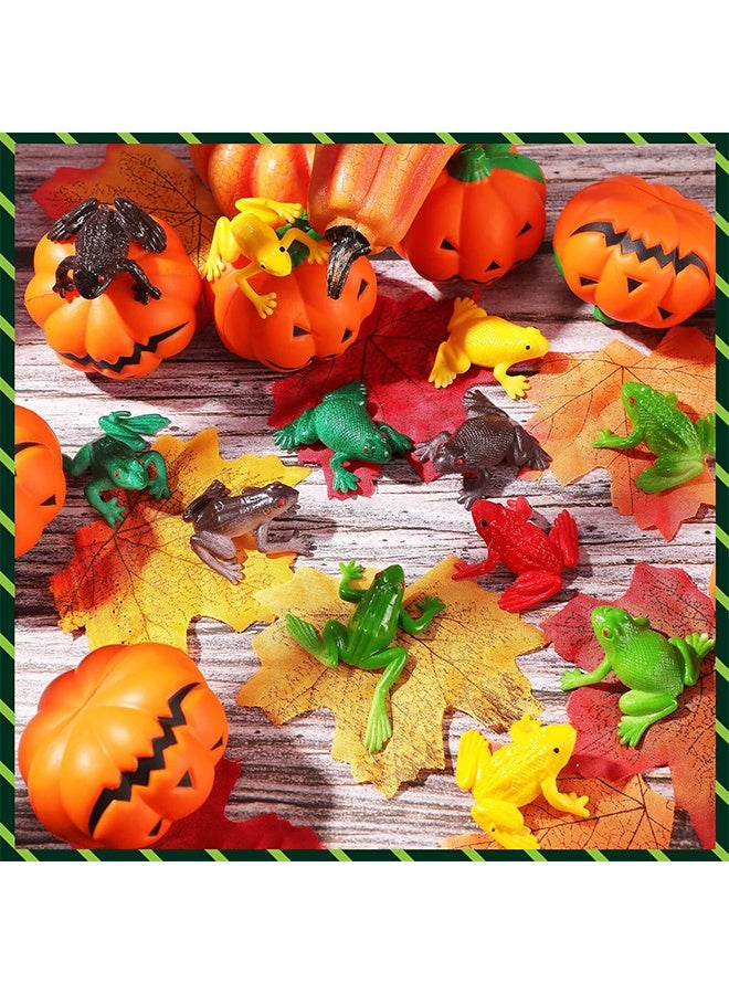 12 Pcs Plastic Frogs Toy Mini Rubber Frog Set Realistic Animal Figure Toys Stretchy Fun Rainforest Character Table Home Decor for Party Favors - Image 4