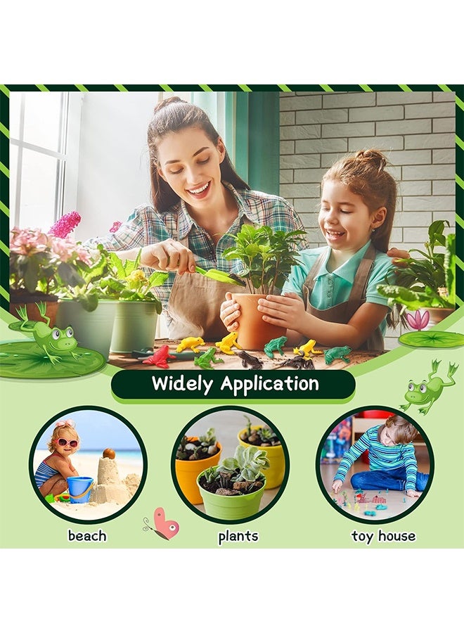 12 Pcs Plastic Frogs Toy Mini Rubber Frog Set Realistic Animal Figure Toys Stretchy Fun Rainforest Character Table Home Decor for Party Favors - Image 5