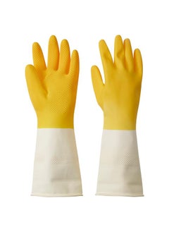 Zaboon Cleaning Gloves, Bright Yellow/Off-White, S  - Image 1