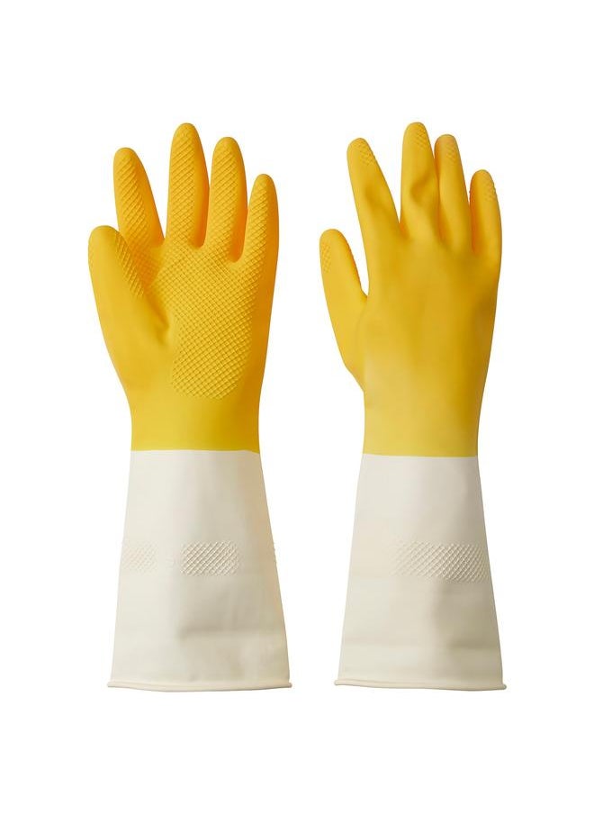 Zaboon Cleaning Gloves, Bright Yellow/Off-White, S  - Image 1