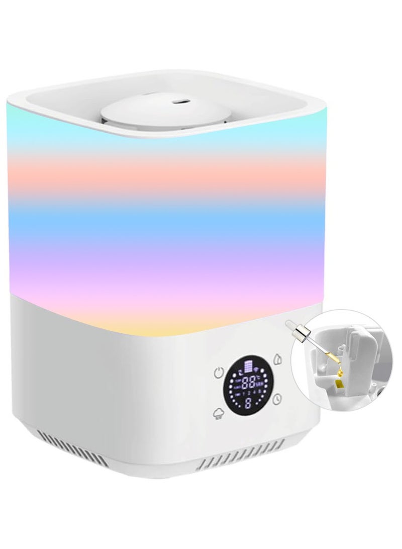 إيسي مرطب هواء لغرفة النوم المنزلية الكبيرة، سعة 4 لتر مع ملء علوي، موالف زيوت عطرية، 3 مستويات ضباب، رطوبة 45%-90%، مؤقت 12 ساعة، تحكم بالأشعة تحت الحمراء/اللمس/التطبيق، وضع نوم مع ضوء ليلي - Image 1