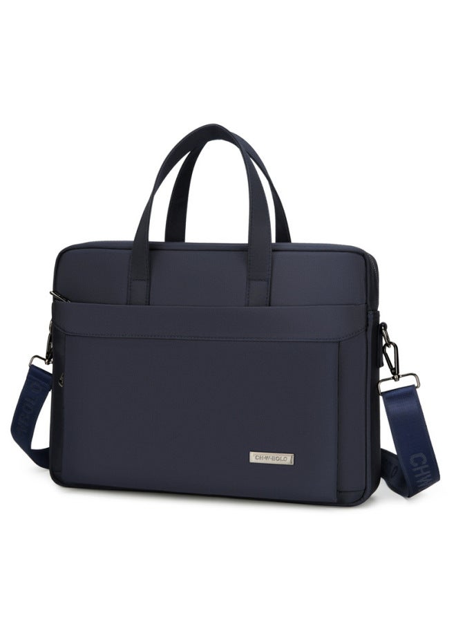 Chaowei Paul Men's Handbag Large Capacity Business Briefcase Full Oxford Canvas A4 Document Data Computer Bag-Color:Black-Size:16inch - Image 4