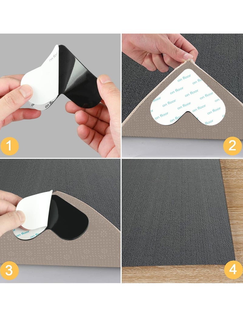 Excefore Rug Gripper Set, 12 Pcs Double Sided Non-Slip Grippers for Rugs, Curling Rug Tape Grippers for Hardwood Floors, Corner Side Gripper for Hardwood Floors and Tile (Black)  - Image 4