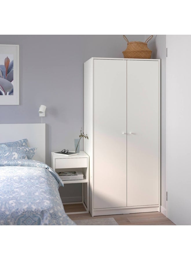 ريترو خزانة ملابس 176x40x80سم – أبيض - Image 1