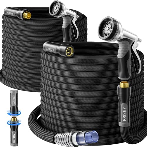 Aheroi Garden Hose 50FT, Flexible Garden Hoses Duo Mode Patented Kink-Free Water Hose with 10 Spray Nozzle, Lightweight Non-Expanding Waterhose for Outside Garden,High-Pressure&Wear-Resistant - Image 1