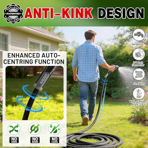 Aheroi Garden Hose 50FT, Flexible Garden Hoses Duo Mode Patented Kink-Free Water Hose with 10 Spray Nozzle, Lightweight Non-Expanding Waterhose for Outside Garden,High-Pressure&Wear-Resistant - Image 3