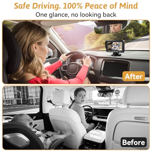 Wkzay HD 1080P Baby Car Camera: See Every Detail Clearly at a Glance, 940nm IR Night Vision for Solo-Driving Parents - 3 Mins Easy Setup for Sedan SUV Minivan - Image 2