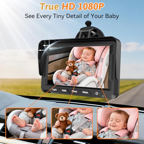 Wkzay HD 1080P Baby Car Camera: See Every Detail Clearly at a Glance, 940nm IR Night Vision for Solo-Driving Parents - 3 Mins Easy Setup for Sedan SUV Minivan - Image 3