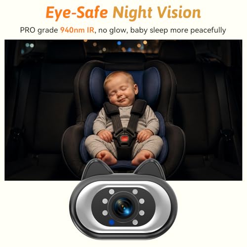 Wkzay HD 1080P Baby Car Camera: See Every Detail Clearly at a Glance, 940nm IR Night Vision for Solo-Driving Parents - 3 Mins Easy Setup for Sedan SUV Minivan - Image 4