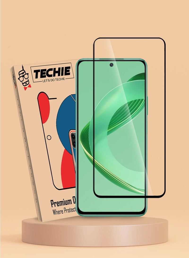 Techie Full Cover 9H Hardness HD Tempered Glass Screen Protector for Huawei nova 12 SE - Anti-Scratch, Anti-Fingerprint, and Bubbles Free Technology - Image 1
