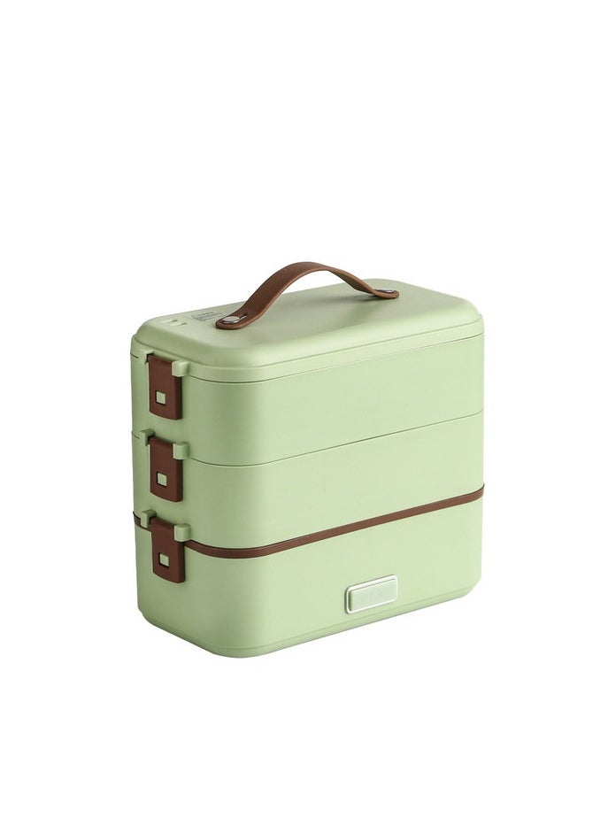 MIXDE 3-Layer Self Cooking Electric Steamer Lunch Bento Box Mini Warmer Rice Cooker for Adult Kids Home Office School Travel Cook Raw Food  - Image 1