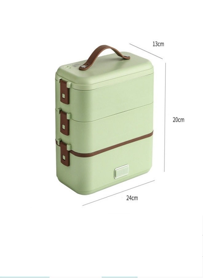MIXDE 3-Layer Self Cooking Electric Steamer Lunch Bento Box Mini Warmer Rice Cooker for Adult Kids Home Office School Travel Cook Raw Food  - Image 4