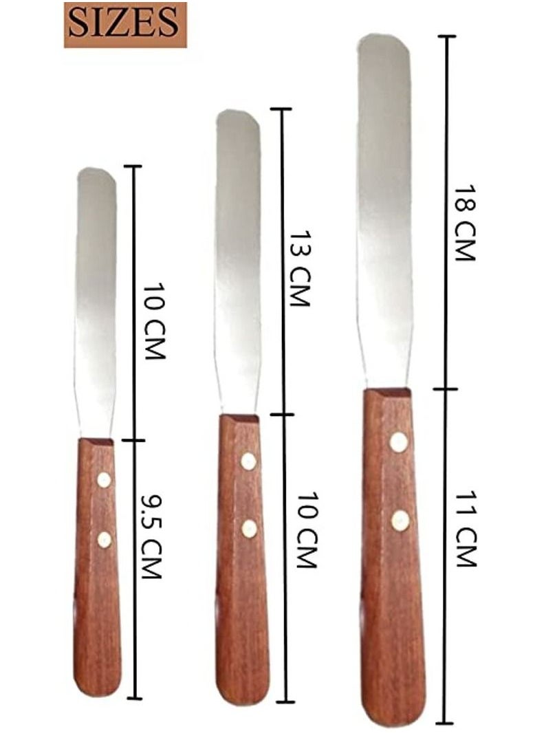 Stainless Steel Waxing Spatula, Wax Applicator Wood Handle Waxing Tool