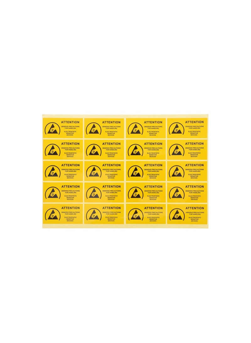 Zikra Anti-Static Label, 450pcs Electrostatic Warning Sticker Attention Electrostatic Sensitive Devices Fluorescent Static Caution Warning Stickers Label Anti Static ESD Label Stickers 60x30MM - Image 1