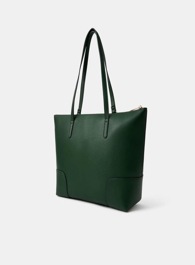 Accessorize London Women's Green Plain Tote Bag Green| Hand bags for women stylish | Shoulder bag for woman latest | Purse for women handbag - Image 3