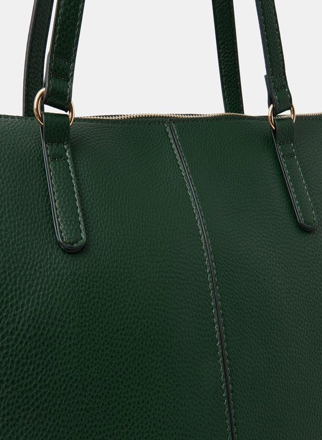 Accessorize London Women's Green Plain Tote Bag Green| Hand bags for women stylish | Shoulder bag for woman latest | Purse for women handbag - Image 4