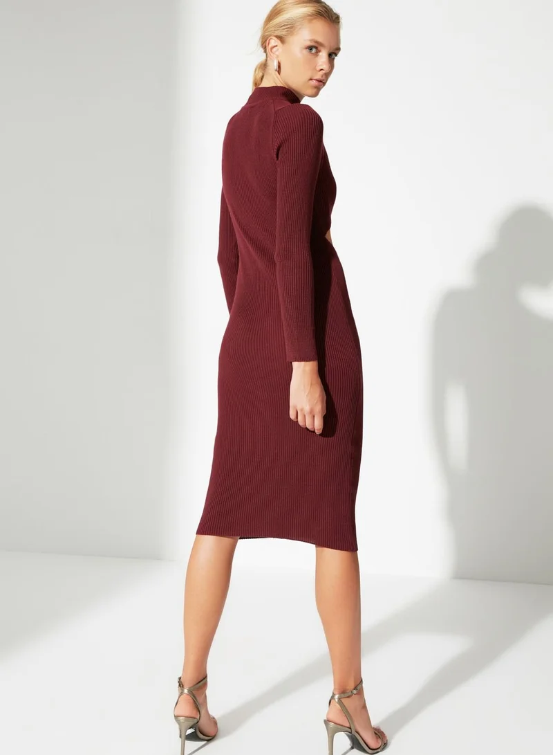 trendyol High Neck Cut Out Detail Dress