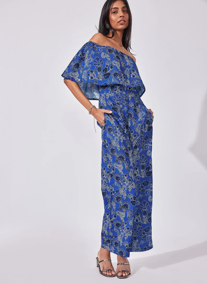 ذا ليبل لايف Lapis Floral Flared Jumpsuit