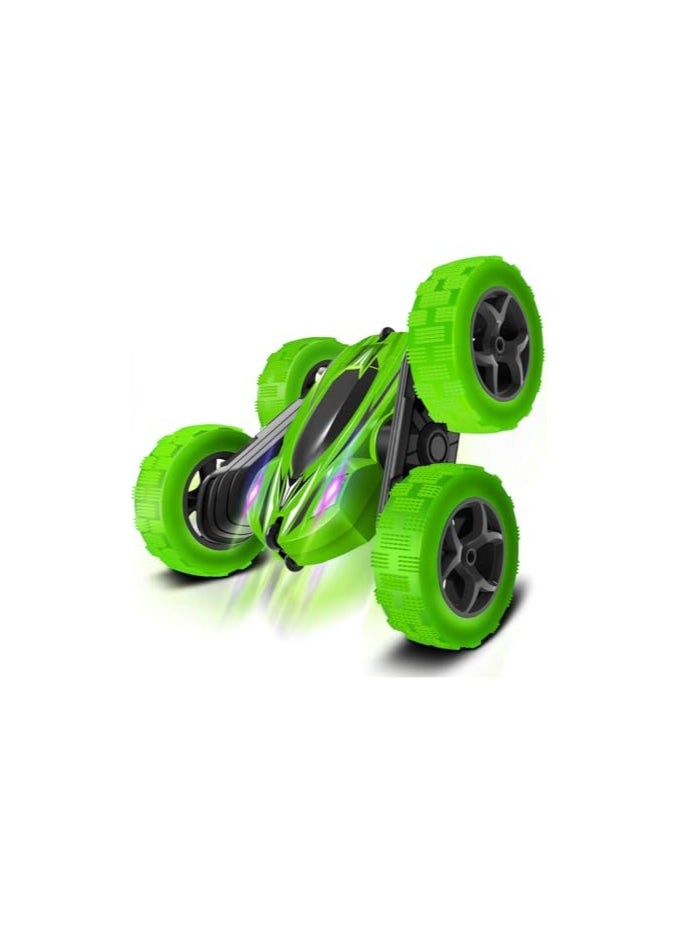 S2C S2C Remote Control Car, RC Cars Stunt Car Toy, 4WD 2.4Ghz Double Sided 360° Rotating RC Car with Headlights, Kids Xmas Toy Cars for Boys/Girls (Green)  - Image 1