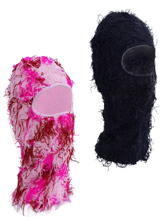 TFTSR 2 Pack Distressed Balaclava Ski Masks for Men,Shiesty Sheisty Masks for Cold Weather,Women Winter Knitted Full Covering - Image 1