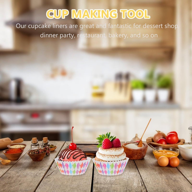 SUPVOX 200 Colorful Cupcake Baking Cups Greaseproof Muffin Liners Standard Size Cake Decor - Image 5