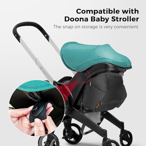 TRIPDAILY Storage Bag Compatible with Doona Car Seat Stroller, Stroller Accessories, Large Capacity, Diaper Bag Accessories, Wearable/Handle Backpack, Stroller Organizer Bag Carry-All Parent Organizer (Black) - Image 4