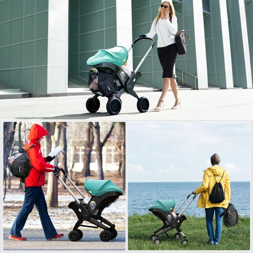 TRIPDAILY Storage Bag Compatible with Doona Car Seat Stroller, Stroller Accessories, Large Capacity, Diaper Bag Accessories, Wearable/Handle Backpack, Stroller Organizer Bag Carry-All Parent Organizer (Black) - Image 5