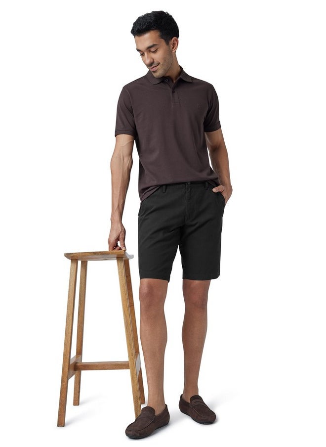 XYXX - XYXX Men Twill Cotton Chinos Shorts, Regular Fit, Solid, Pack of 1, CB1SHT05_34, Pitch Black, 34 - Image 1