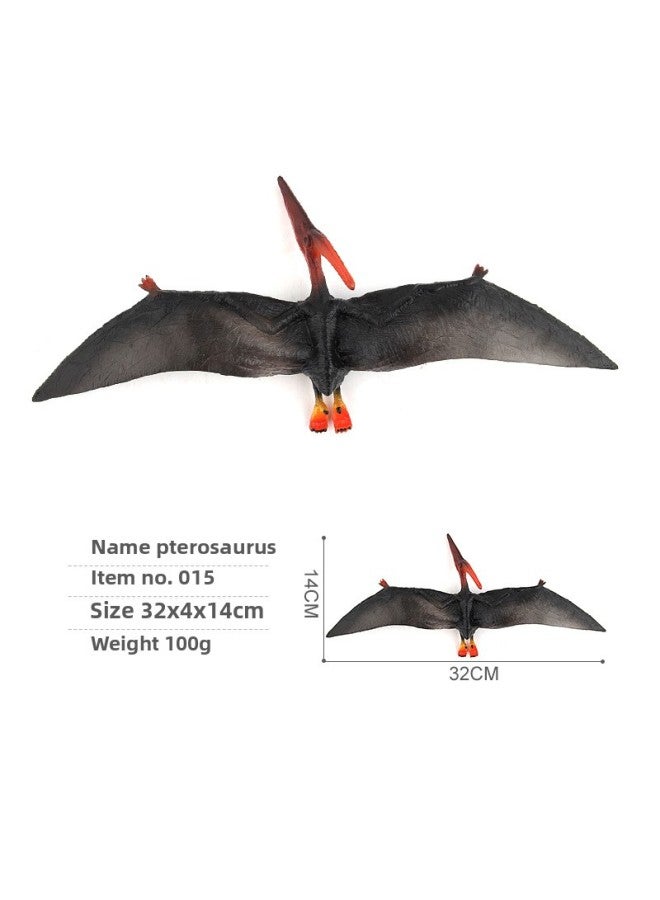 Supply Simulation Animal Model Dinosaur World Ornament Toys Static Doll Pterosaur Sliding Toothosaurus-Color:Pl124-015 Pterosaurus 100g  - Image 1