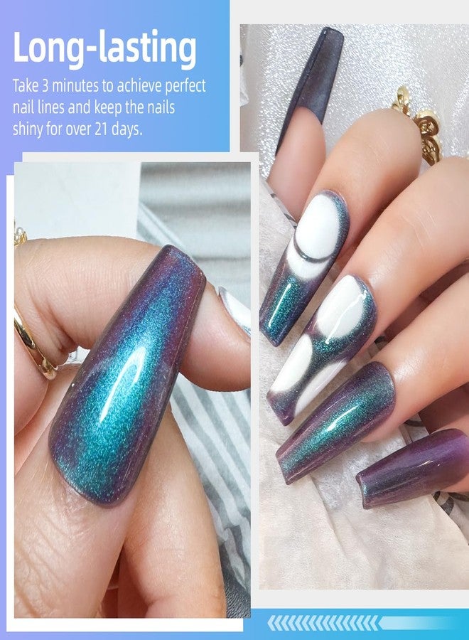 Major Dijit Gel Liner Art Polish 10ml, Chameleon Chrome Design Paint with Thin Brush in Bottle for French Tips Manicure Painting DIY at Home (11) - Image 2