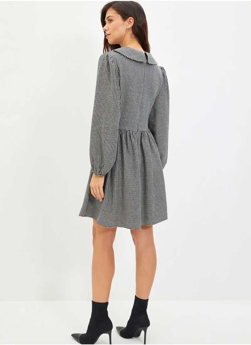 trendyol Balloon Sleeve Cut Out Detail Dress