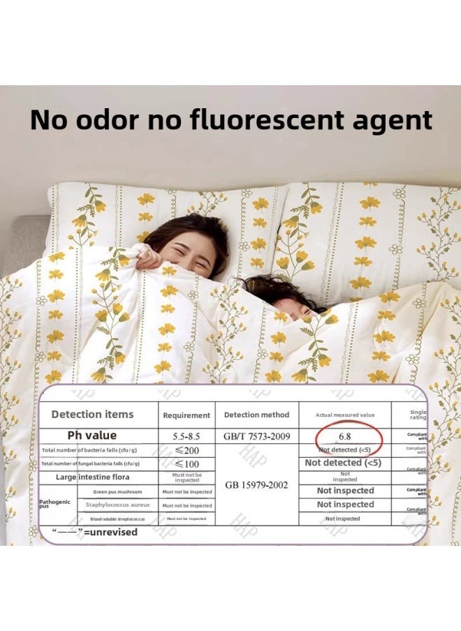 Generic Disposable Bed Sheet Quilt Cover Bed Hat Four-piece Set Double Travel Dirty Winter Extra-large Thickened Household Hotel Supplies-Color:Nuanyang [four-piece Fitted Sheet Set 1 Pack] Non-slip And Non-slip, 2 Pairs Of Socks Will Be Given As A Gift If You Buy It  - Image 4