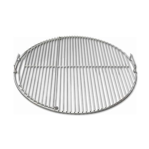 Slow 'N Sear SnS Grills Slow ‘N Sear EasySpin Charcoal Grill Cooking Grate - Compatible with Weber and Other Grills, 2-Zone Stainless Steel Hinged Replacement - Tailgating & Backyard Cooking - 24” Inches - Image 1