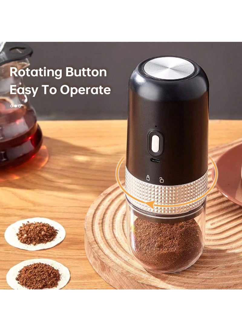 Perfin Portable Electric Coffee Grinder with Coffee Spoon, Adjustable 8 Grind Seting Conical Burr Coffee Mill, 25g Bean barn  - Image 3