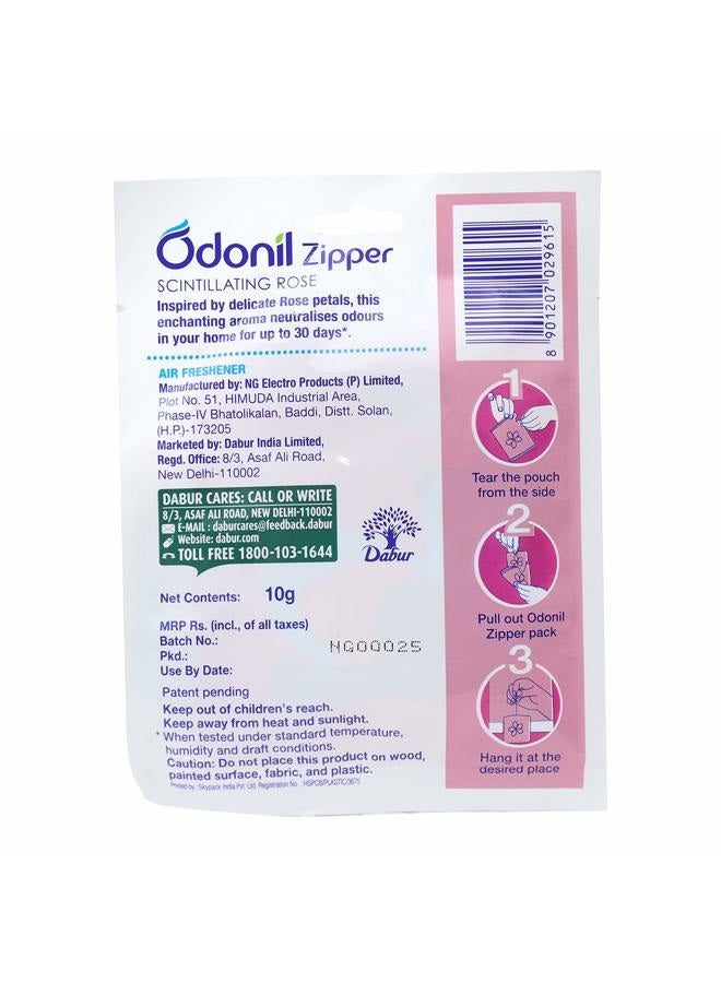 Odonil Bathroom Air Freshener Zipper (Scintillating Rose) - 10g | Instant & Long Lasting Fragrance | Lasts upto 30 days | Germ Protection - Image 2